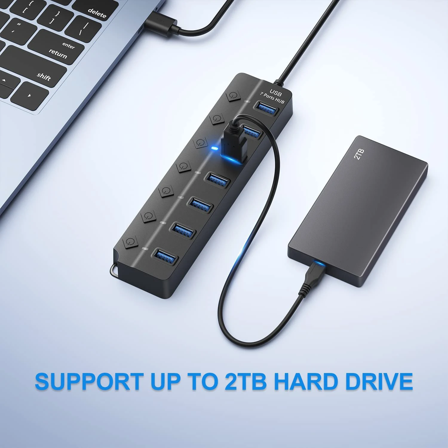 USB Hub High-Speed Multi USB Splitter Adapter with 7 Ports and 4 Ports ...