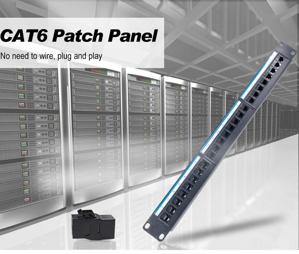 ONTi 24-Ports Patch Panel 19inch 1u Rack 24 Ports Wall Mount Punch down ...