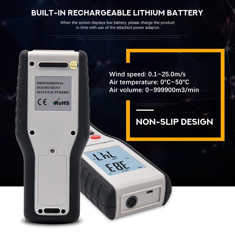 HTI HT-9829 High Sensitivie Digital Portable Wind Speed Meter Hot Wire ...
