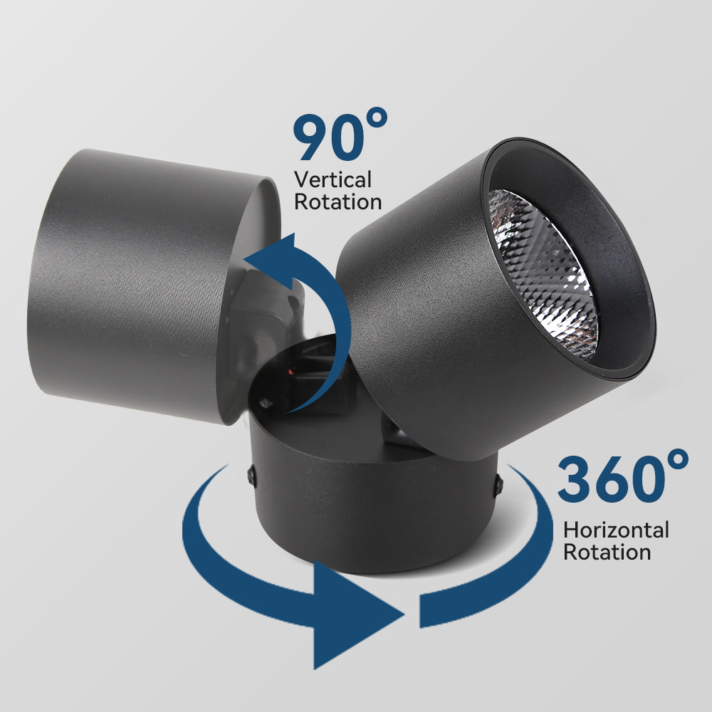 Tri-color Led Downlight Surface Mounted Down Light Foldable Spotlight ...