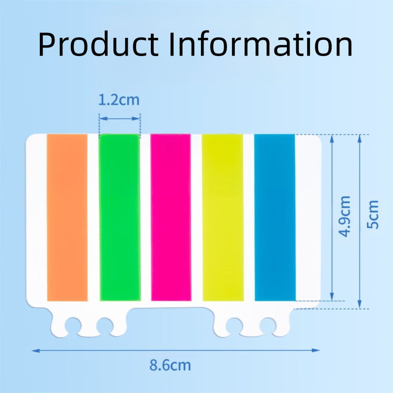 M&G 100 Fluorescent Post-it Notes 5 Color Strips - Creative, Cute ...