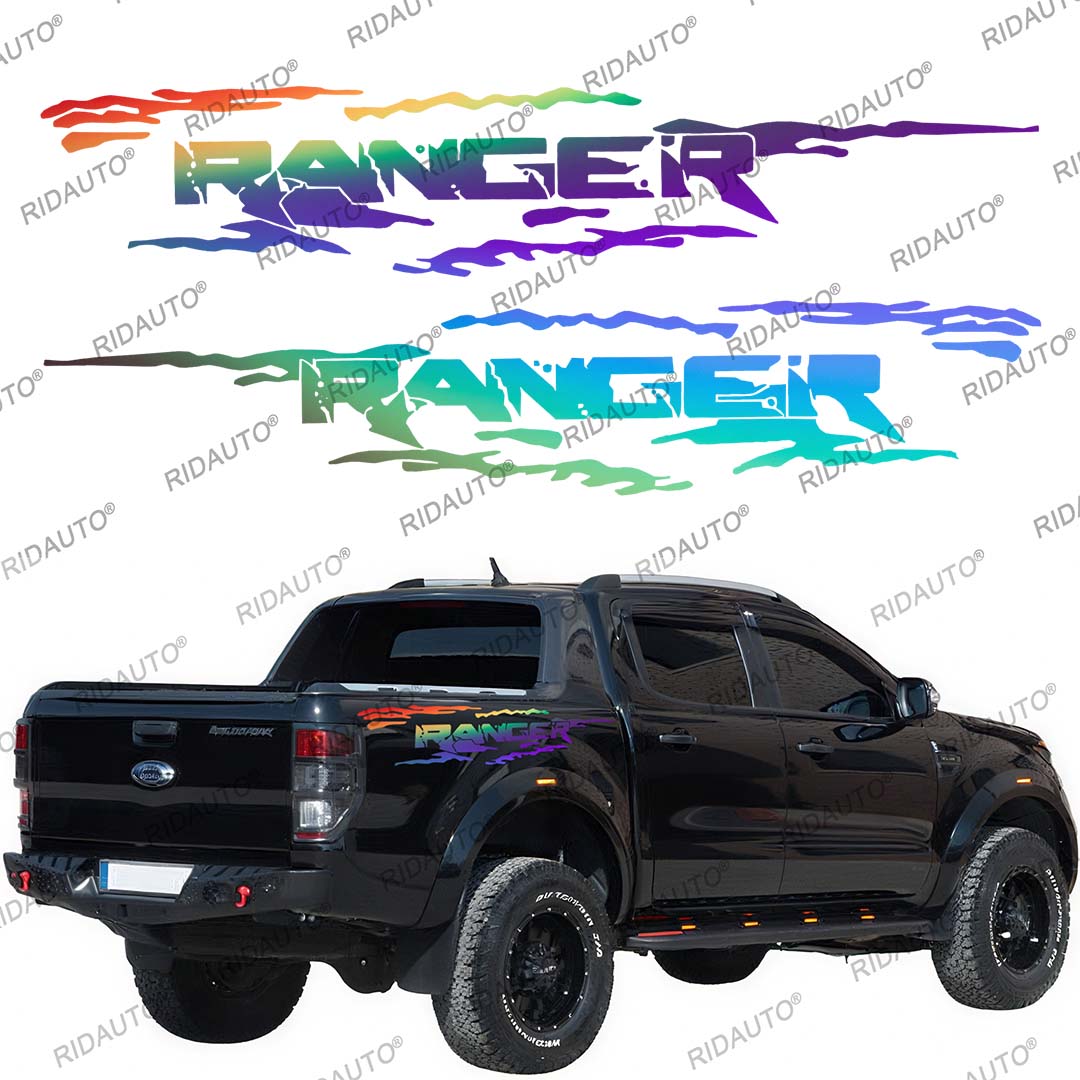 2PCS Logo Stickers Door Side Sticker For Ford Ranger Raptor XLT XL ...