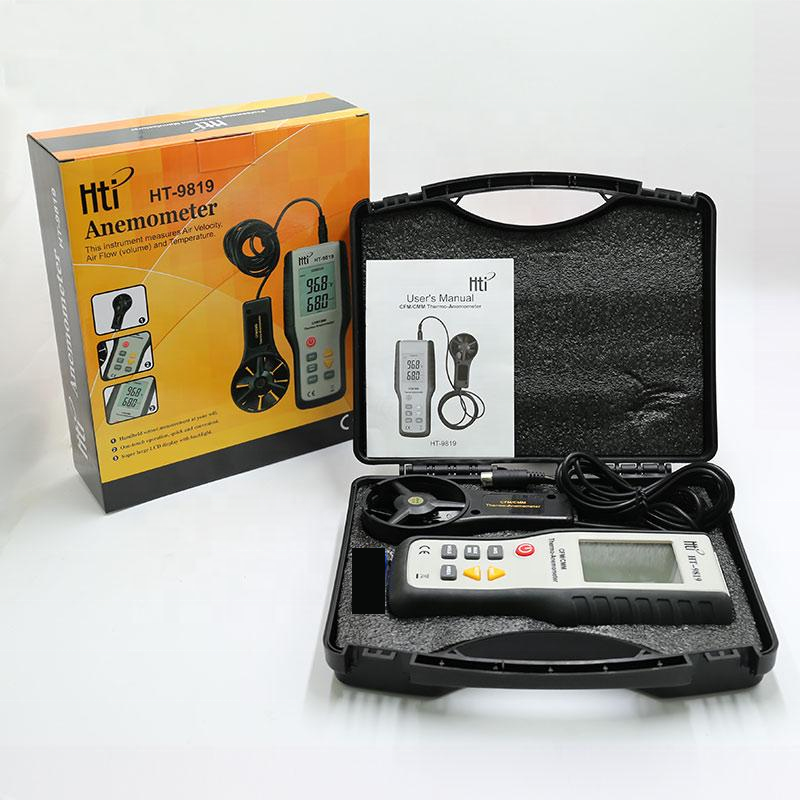HTI HT-9829 High Sensitivie Digital Portable Wind Speed Meter Hot Wire ...