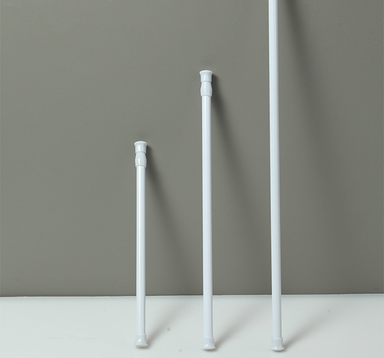 MUT White Adjustable Curtain Rod Without Drilling Bathroom Extendable ...