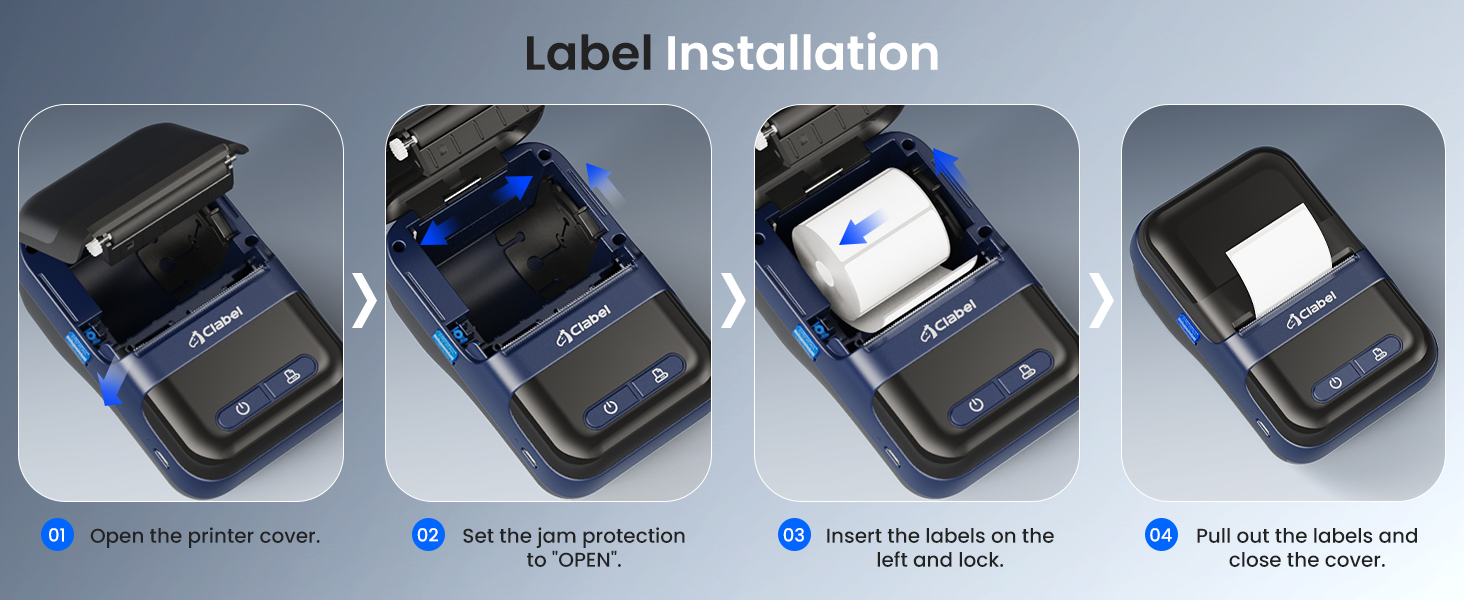 CLABEL 230B Portable Bluetooth Label Printer 300DPI High Resolution ...