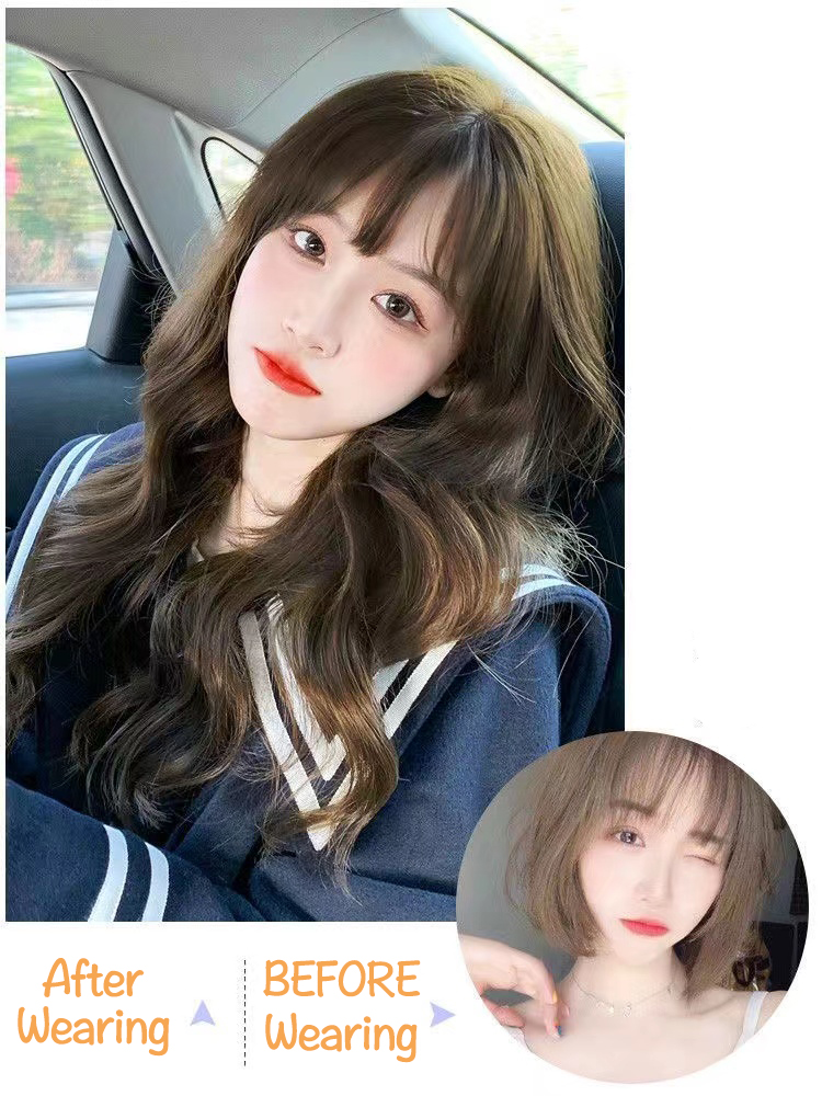 60cm Wig Hair Extension Wig Long Curly Hair Piece Fluffy Natural Clip ...