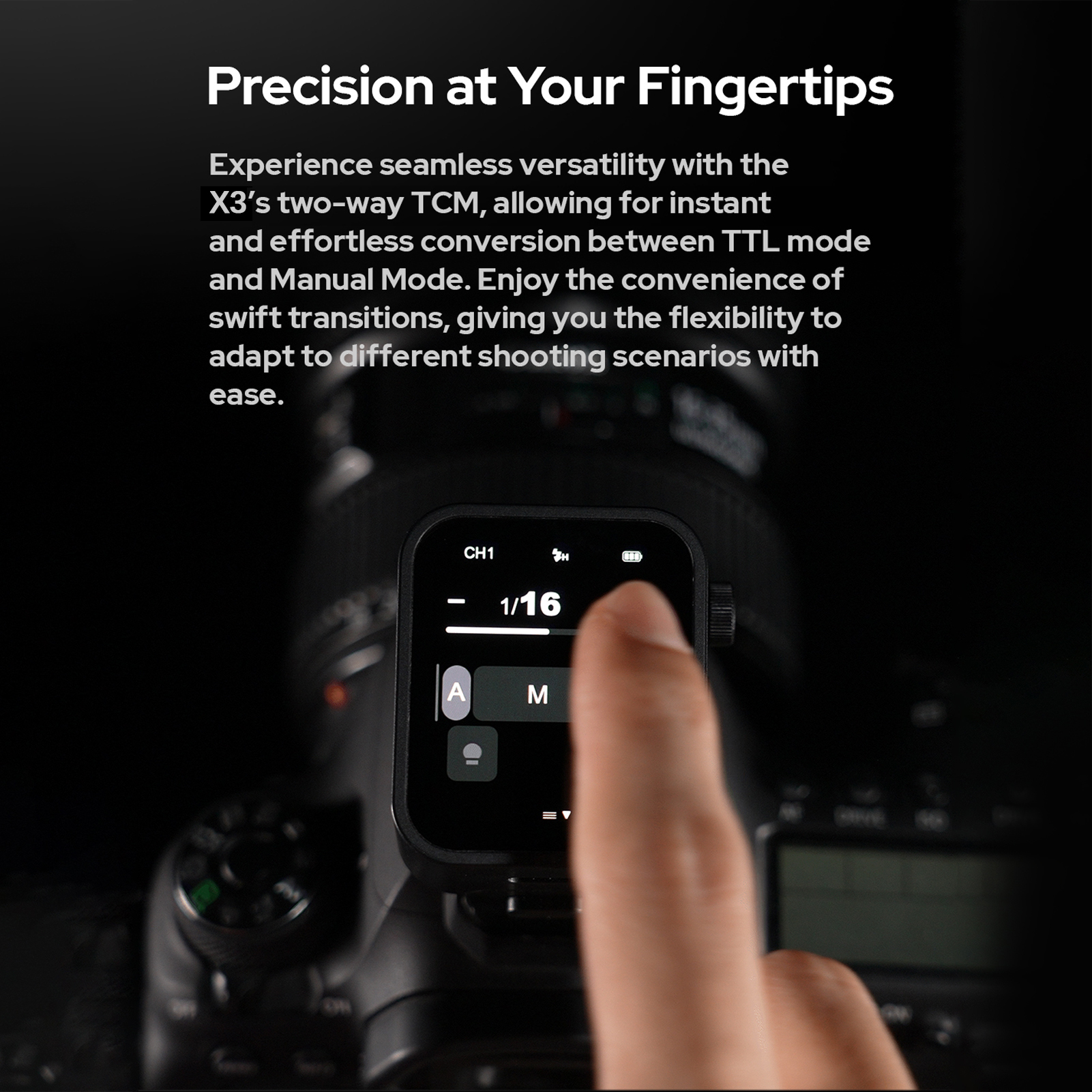 Godox X3-N Flitstrigger – 2.4GHz Draadloos – Voor Nikon – Met OLED Touchscreen – TCM-functie – Ingebouwde Lithiumbatterij – Type-C Opladen – Firmware Update