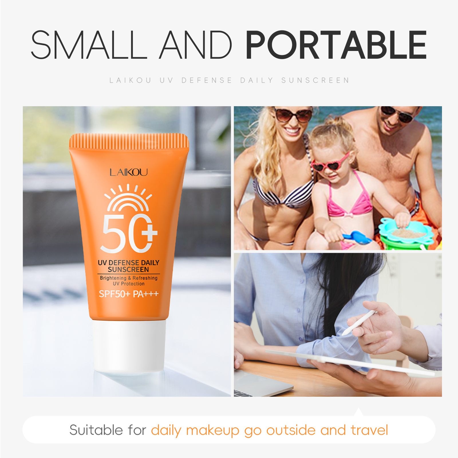 【Free Gift】LAIKOU Whitening Face Sunscreen SPF50+ PA+ Body Sunblock UV ...