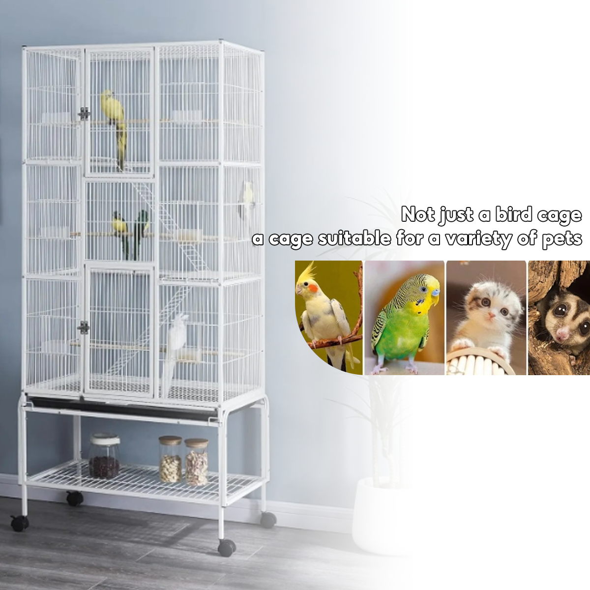 Curated visual reference: Visual Reference: Ready Stock Extra Large Space Bird Cage Parrot Cage Multifunctional