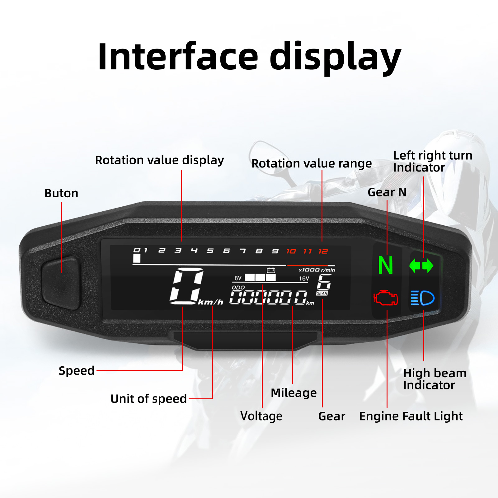 Universal Digital Meters Instrument Cluster Newest Motorcycle ...