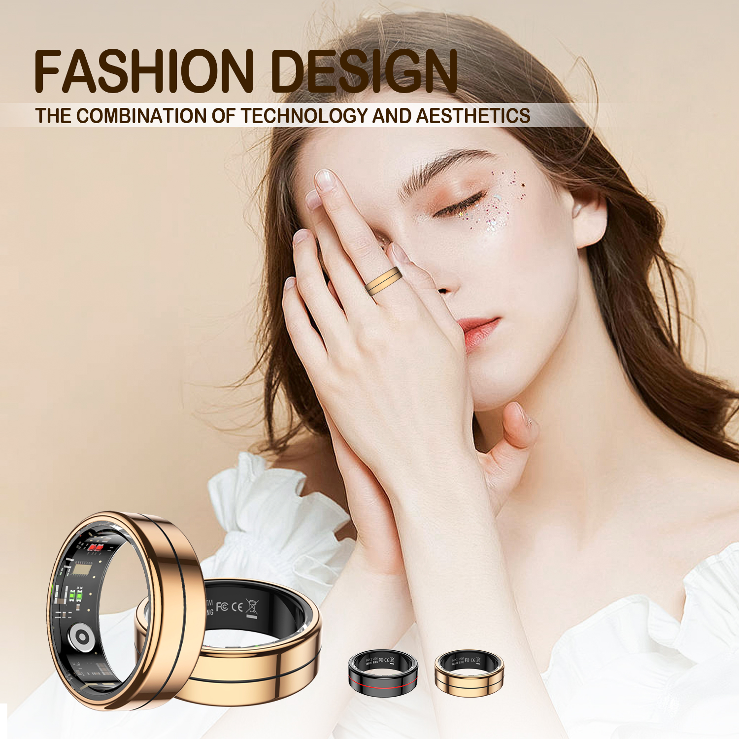 Smart Ring, Sleep Monitoring & Fitness Tracking, Supports Heart Rate ...