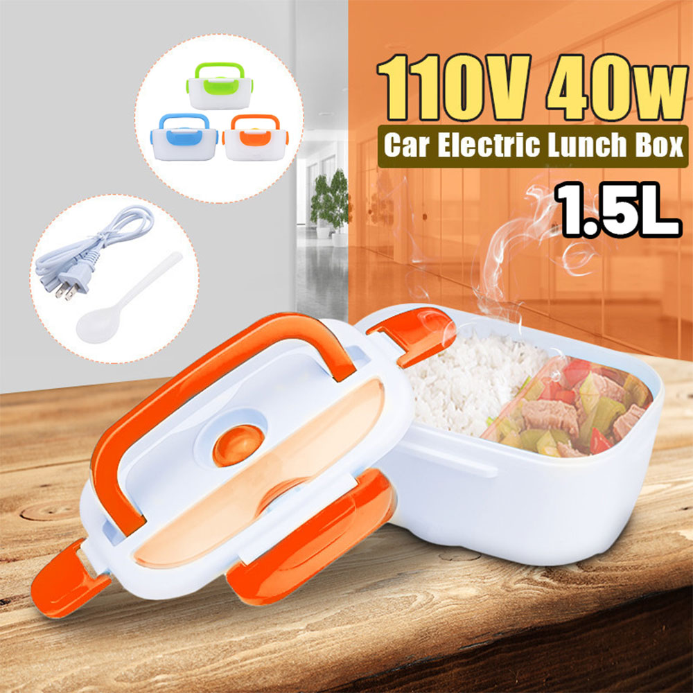 Portable 1.5L Electric Heated Lunch Box 110V Food Warmer Container ...