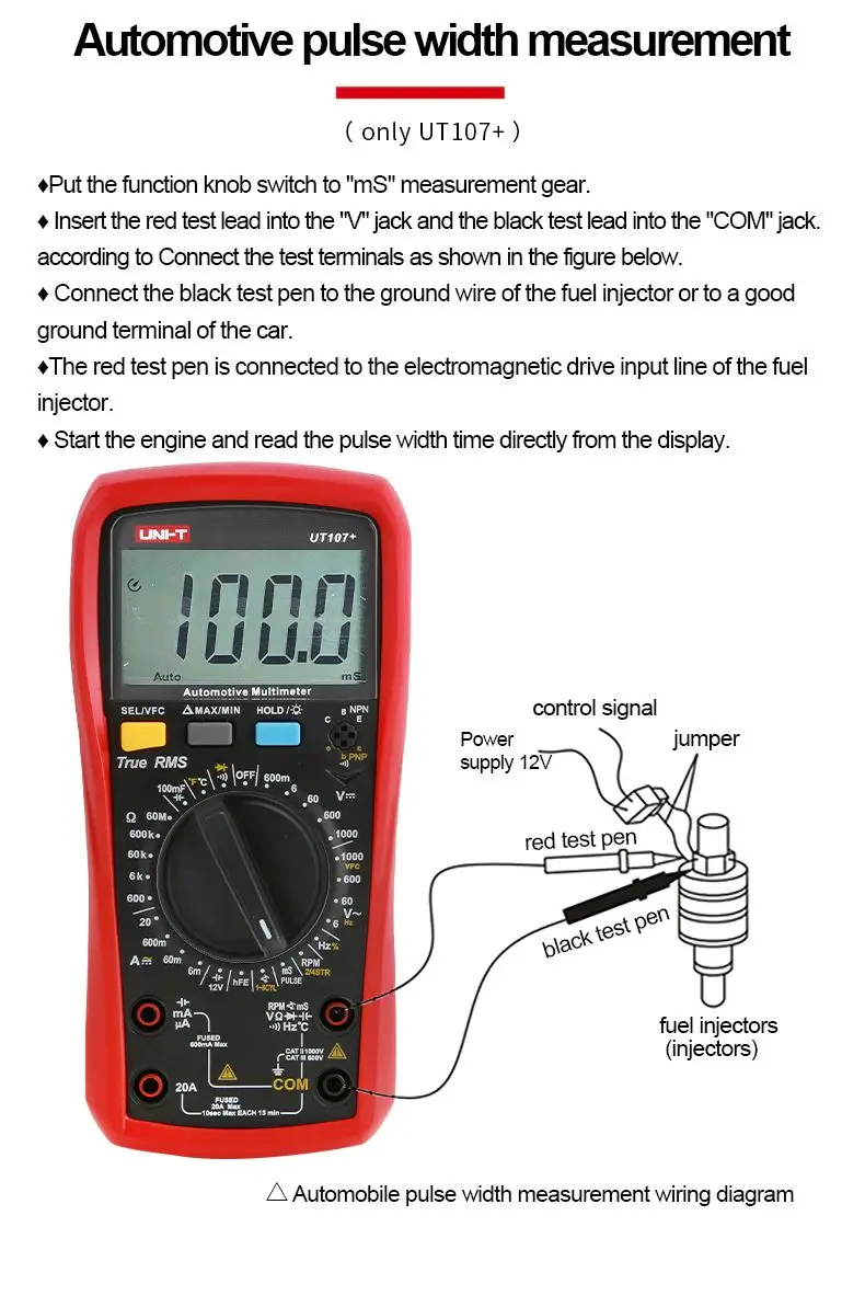 UNI-T UT105+ UT107 Plus Automotive Multimeter with Tachometer Engine ...