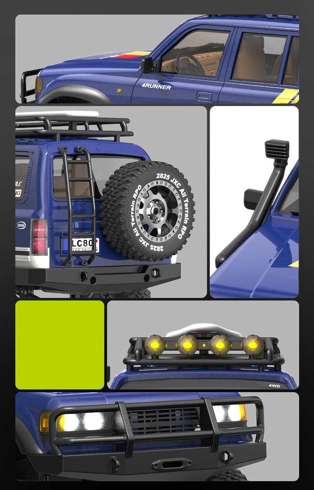 JXC 1/12 LC80 Simulation Land Cruiser 2.4GHz RTR RC Electric Remote ...