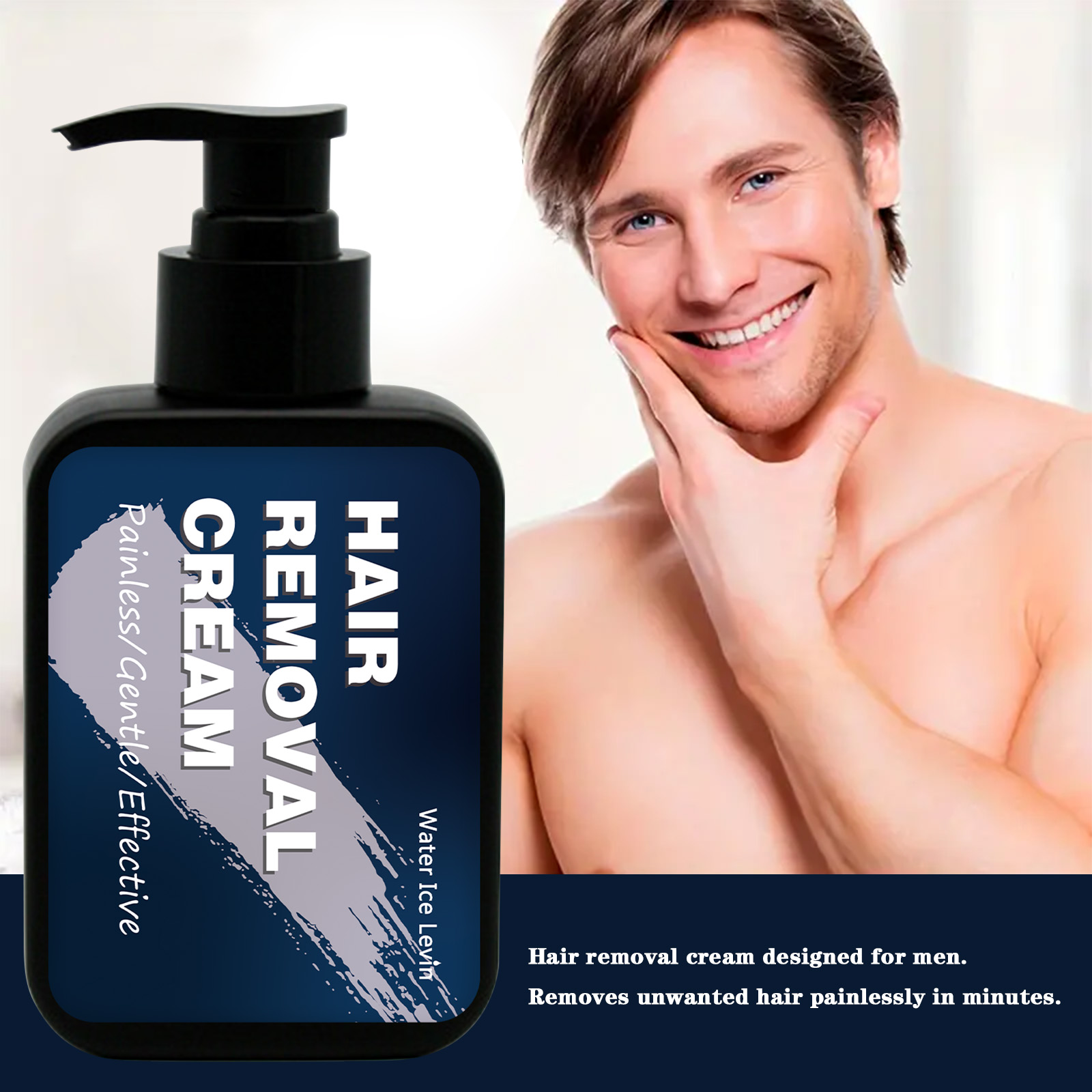 Gentle Hair Removal Cream For Men, Removes Coarse Body Hair Without ...