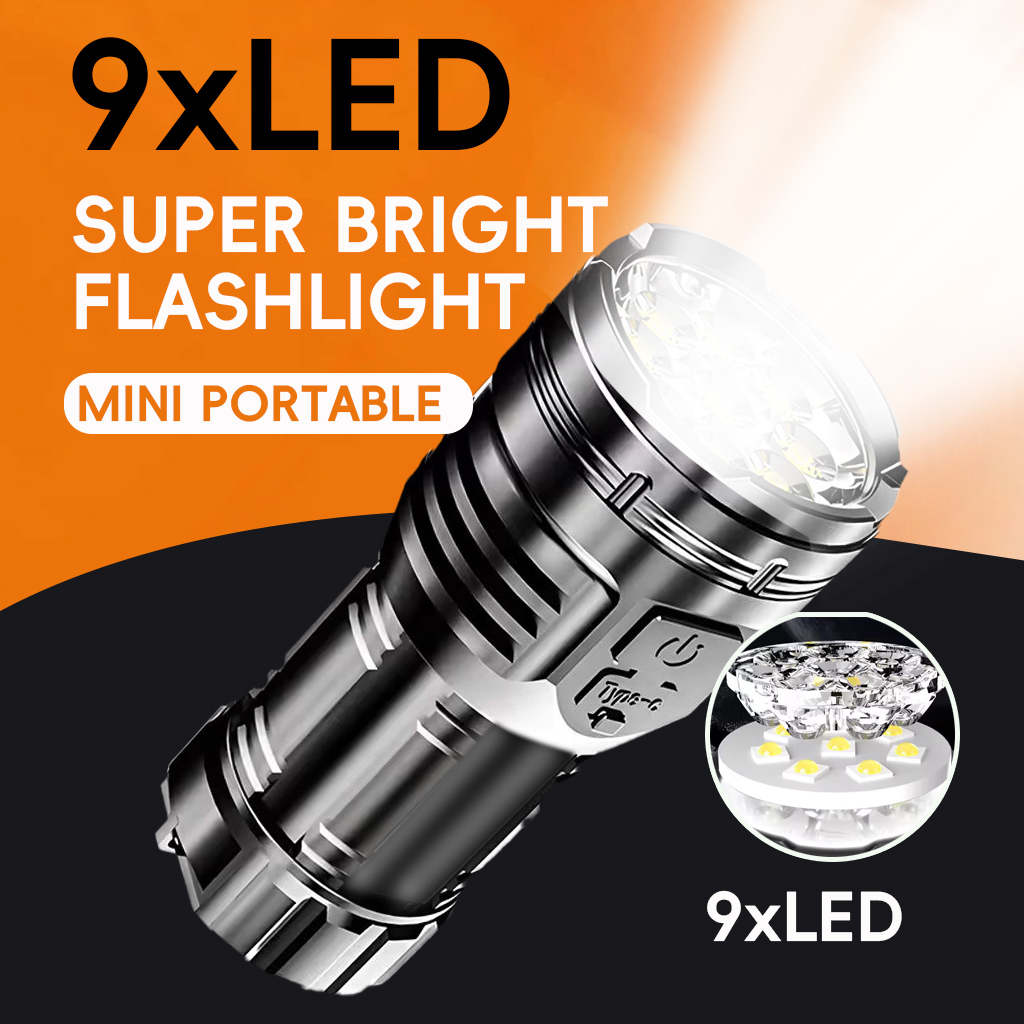 Strong Light Flashlight Mini Magnetic Side Light Small Hand Electric 9 ...