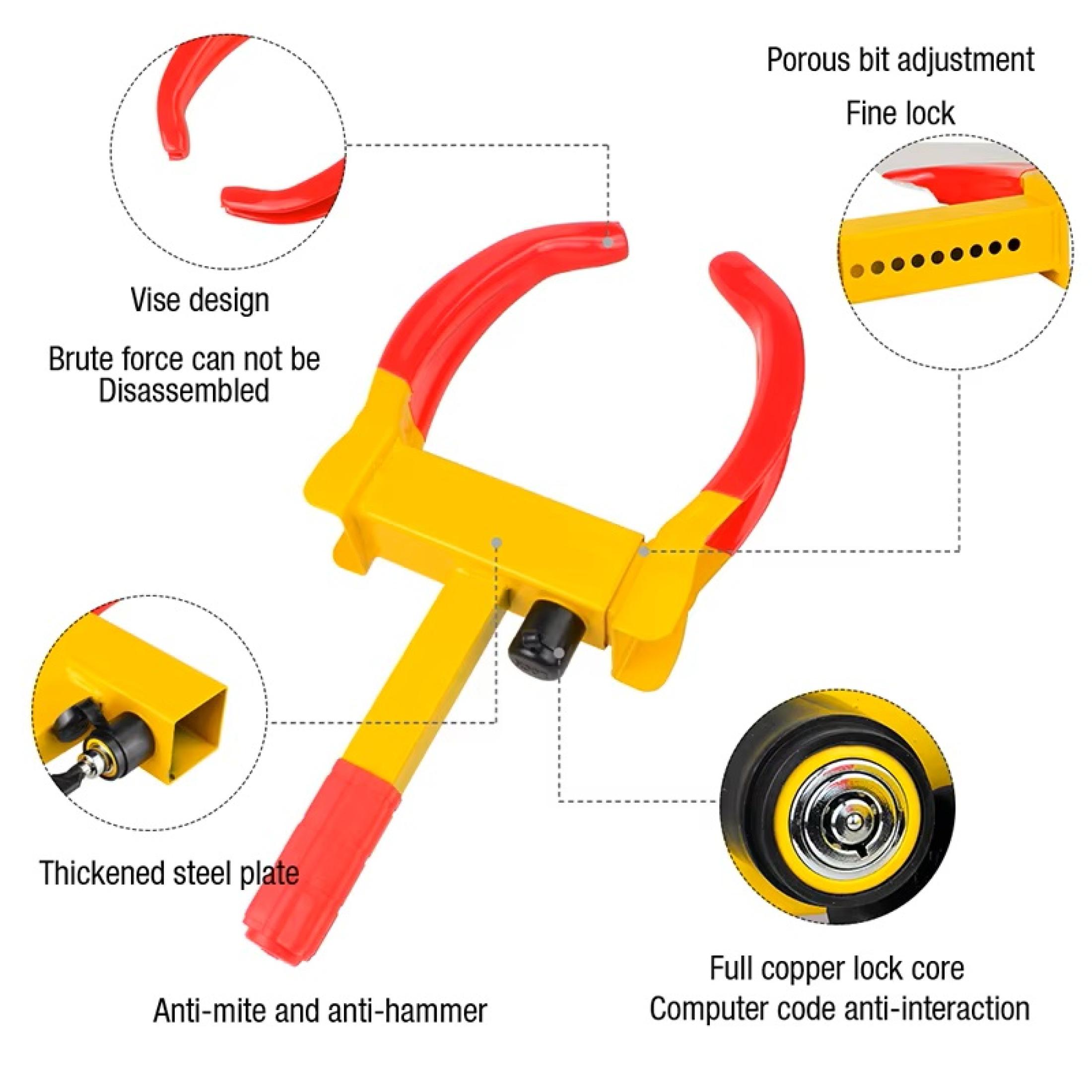 Universal Wheel Lock Automobile Tire Lock Steel Car Anti-Theft Tyre ...
