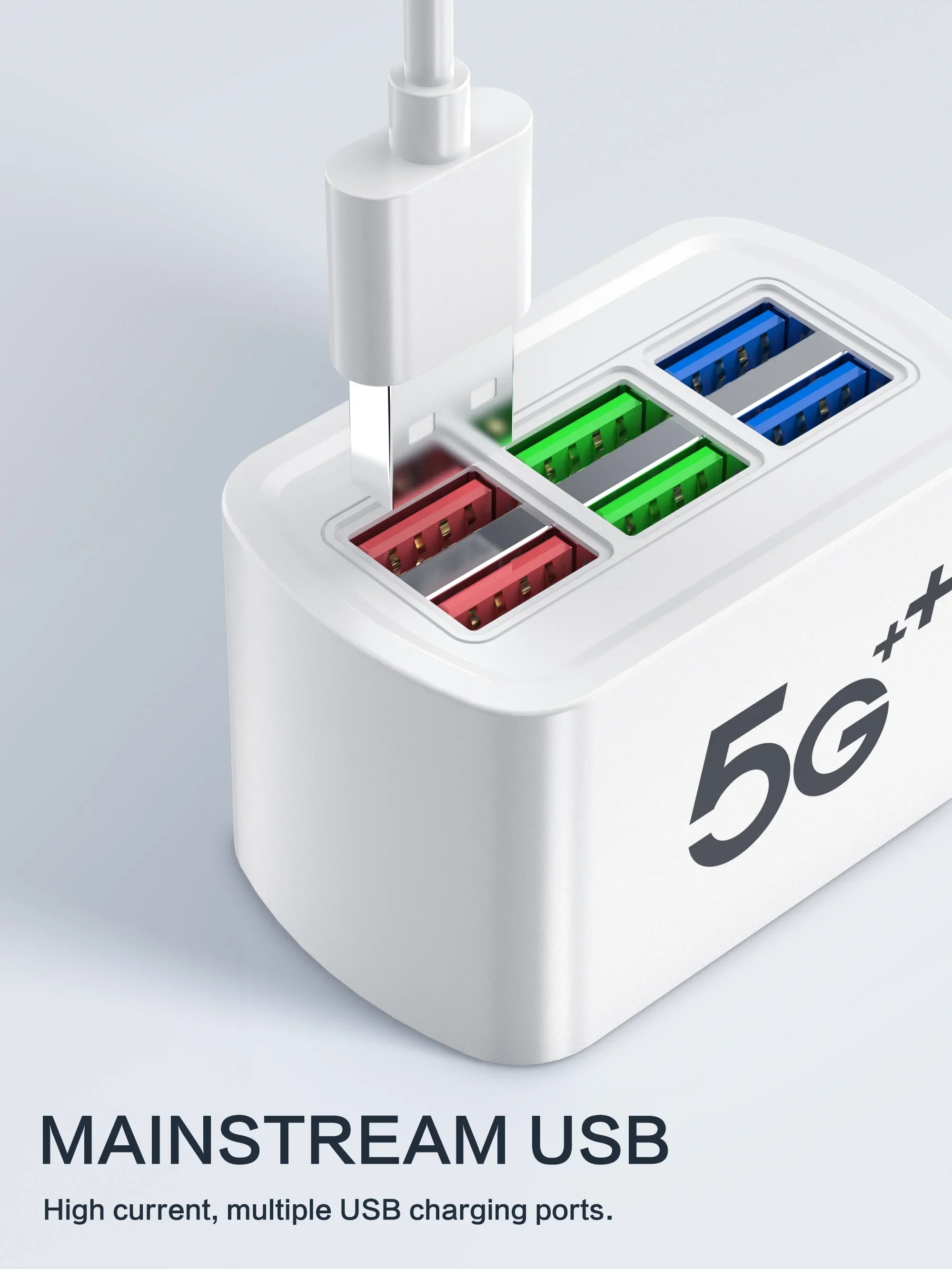 Fast Charging 6 in 1 USB Charger Power Strip Desktop Charging Station ...