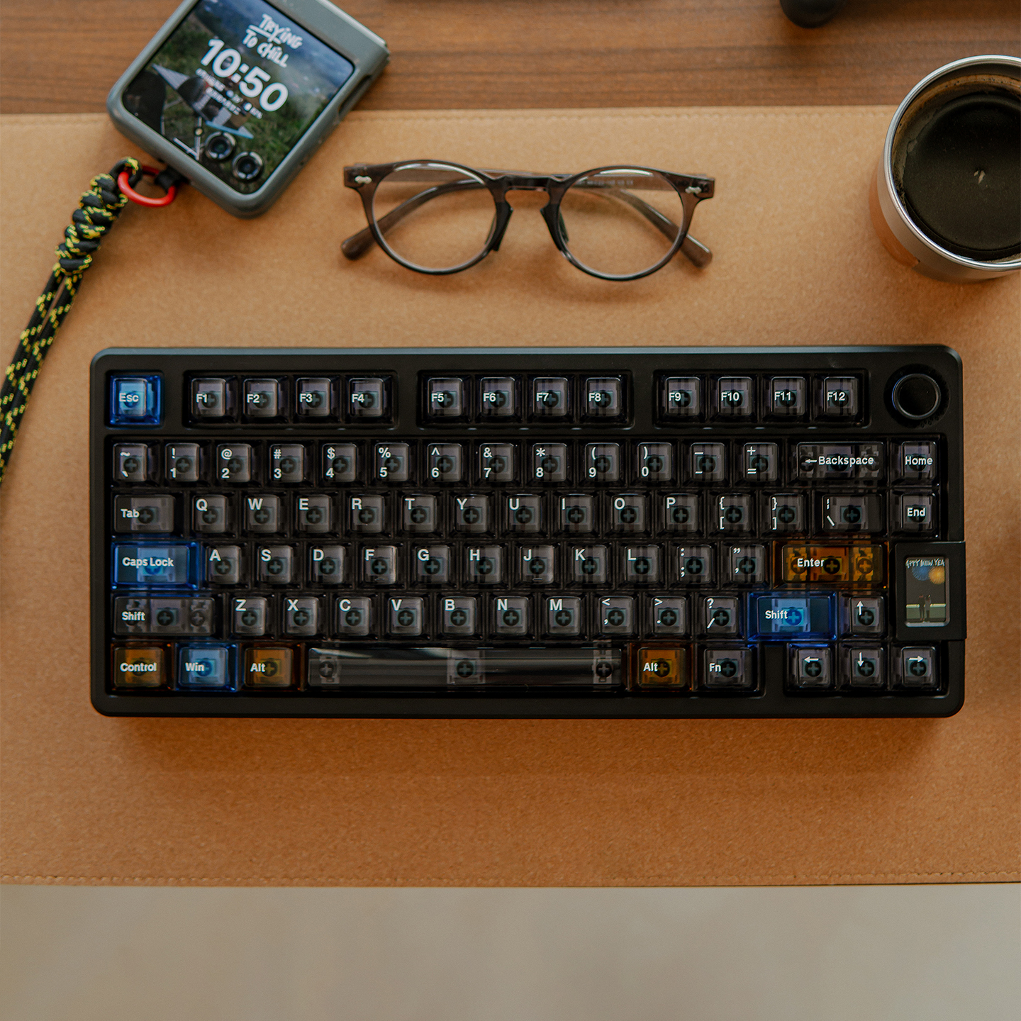 Interstellar Keycaps 153 Keys Foggy transparent Black blue Keycap set ...