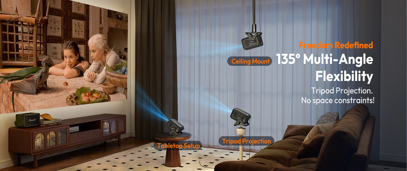 Gimbal A5 Home Theater Projector with 450ANSI Lumens 4K Support ...