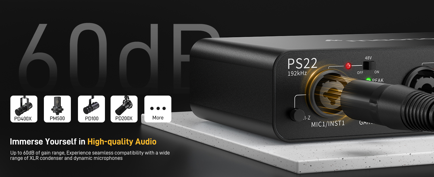 Maono PS22 Professional Audio Interface Audio Mixer for PC,Phone ...