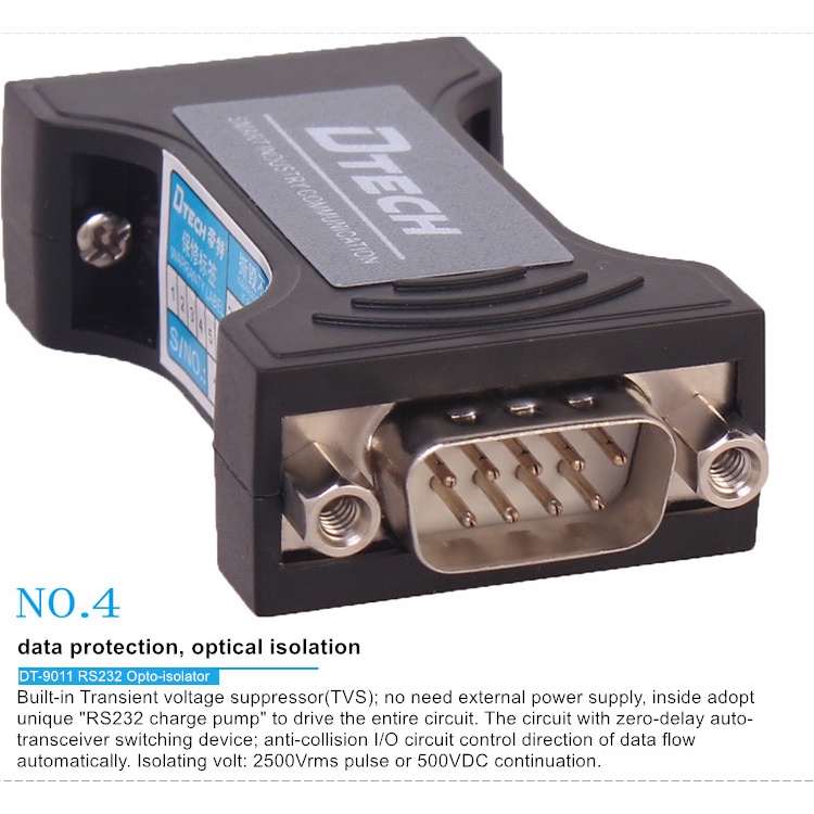 DTECH Passive RS232 Opto-Isolated Protector Dual-End Device Surge ...