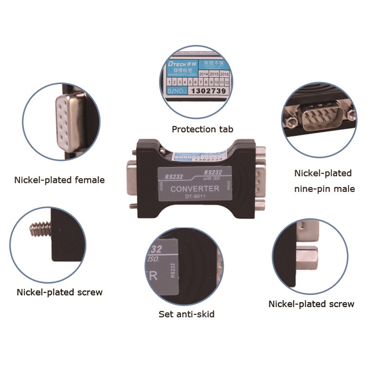 DTECH Passive RS232 Opto-Isolated Protector Dual-End Device Surge ...