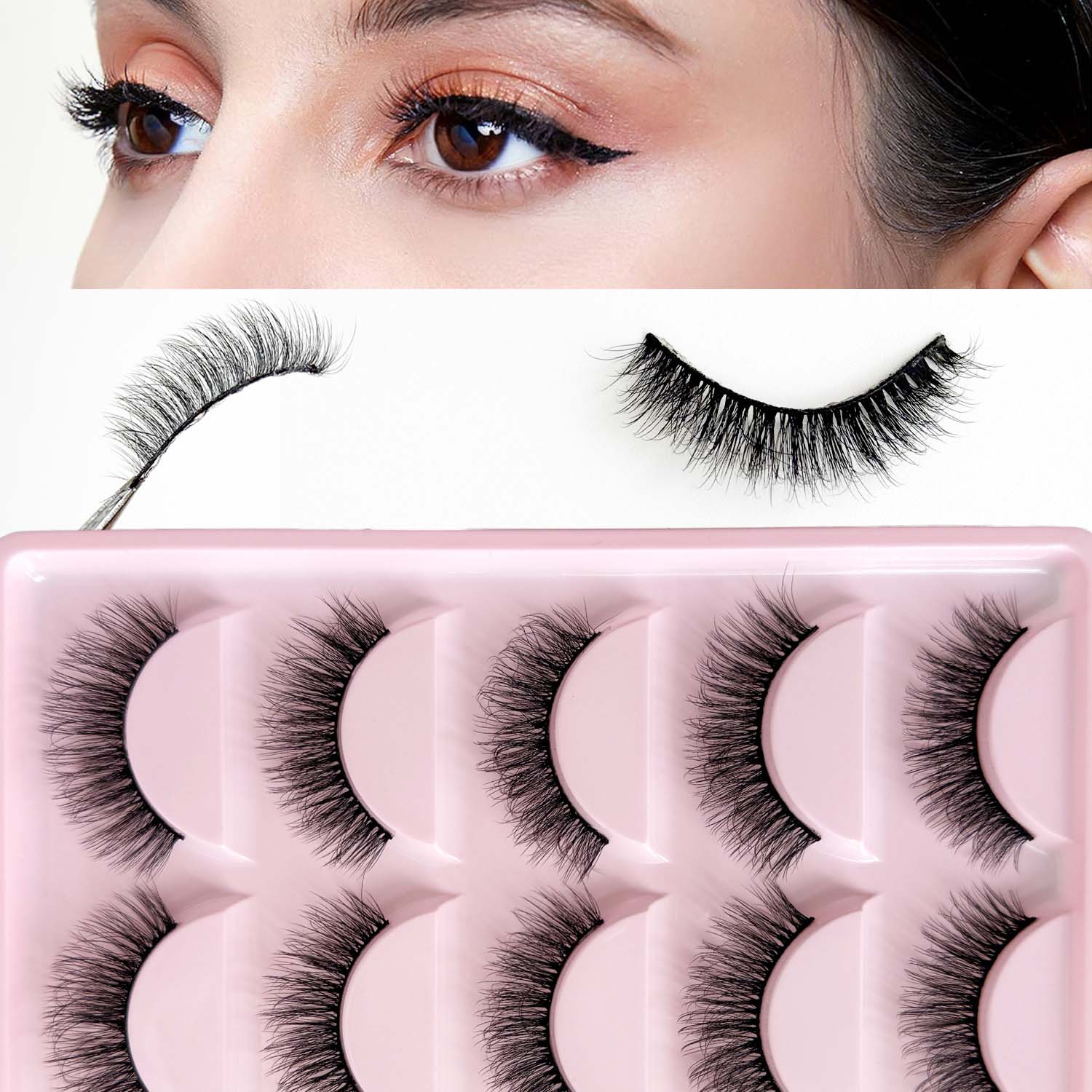 5 Pairs False Eyelashes X01 Mink 3d Visual Miss Top Model Voluminous ...