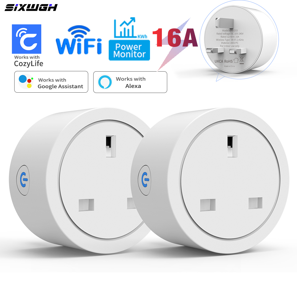 WiFi 16A UK Smart Socket Plug with Energy Monitor, Timer, Schedule for ...