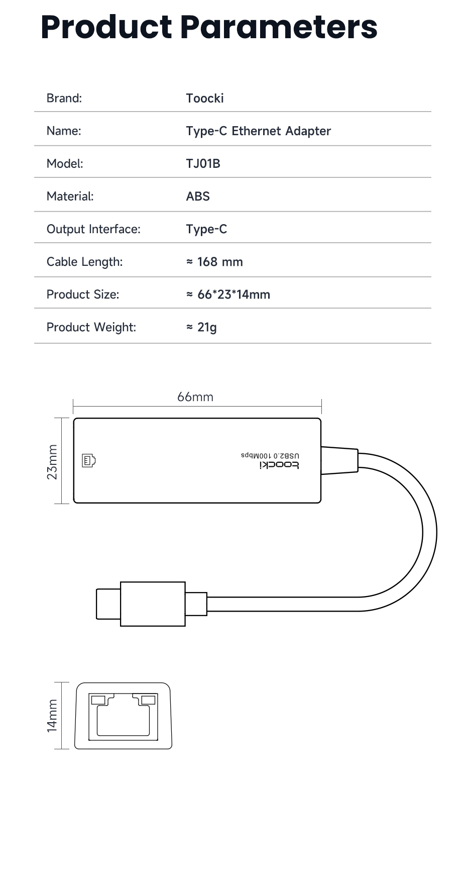 Toocki USB C to Ethernet Adapter 100Mbps USB 3.0/Type C To Gigabit ...