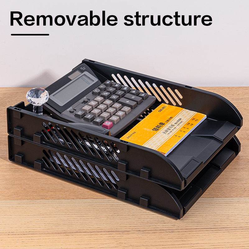 Deli 3-layer Desktop File Holder Documents Tray Paper Organizer Large ...