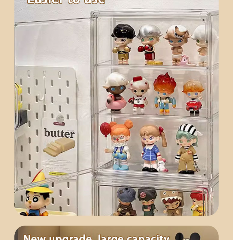 3 Layer Popmart Display Transparent Acrylic Organizer Toy Storage Fully ...