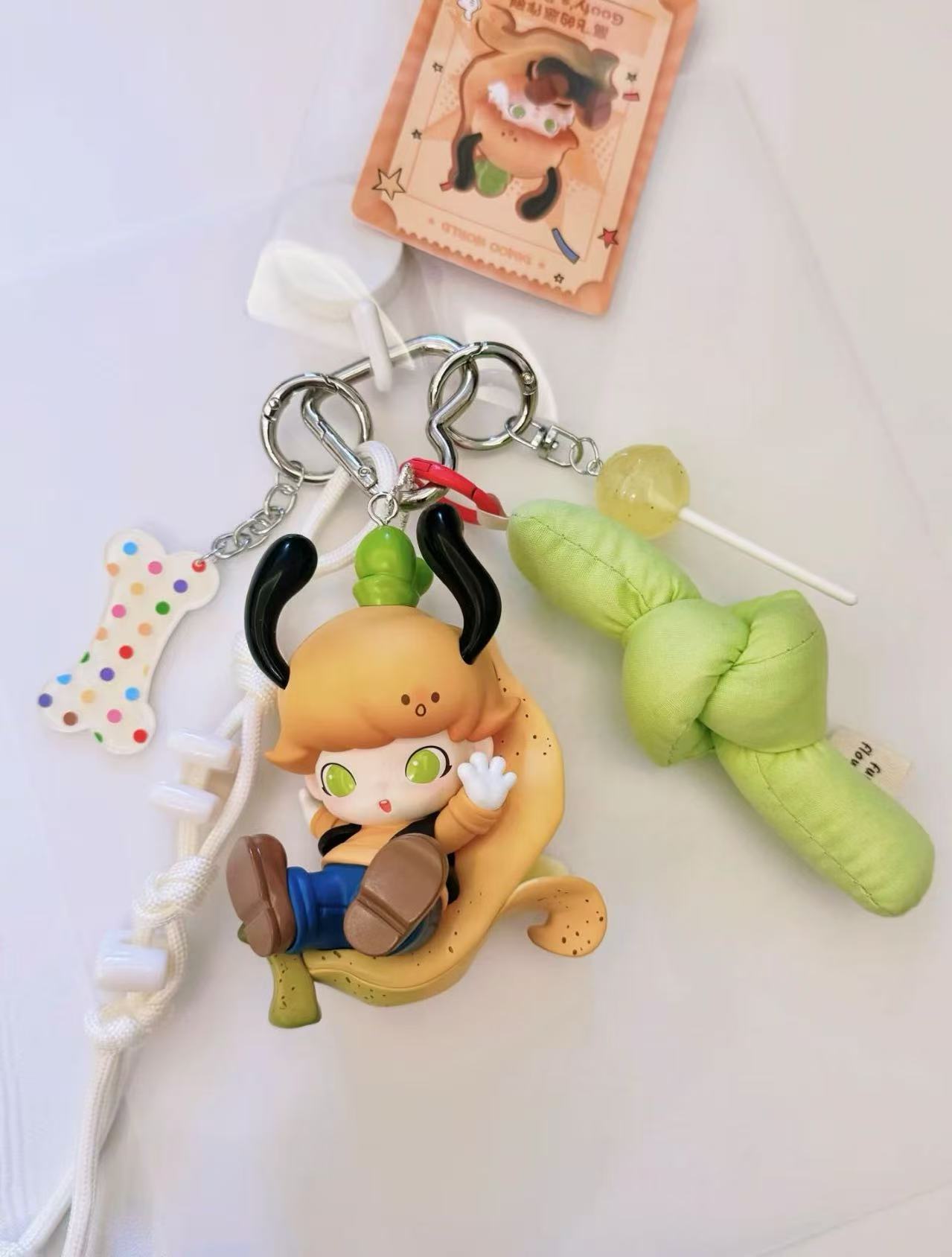 泡泡玛特 handmade DIY keychain dimoo bag pendant car keychain cute figure ...