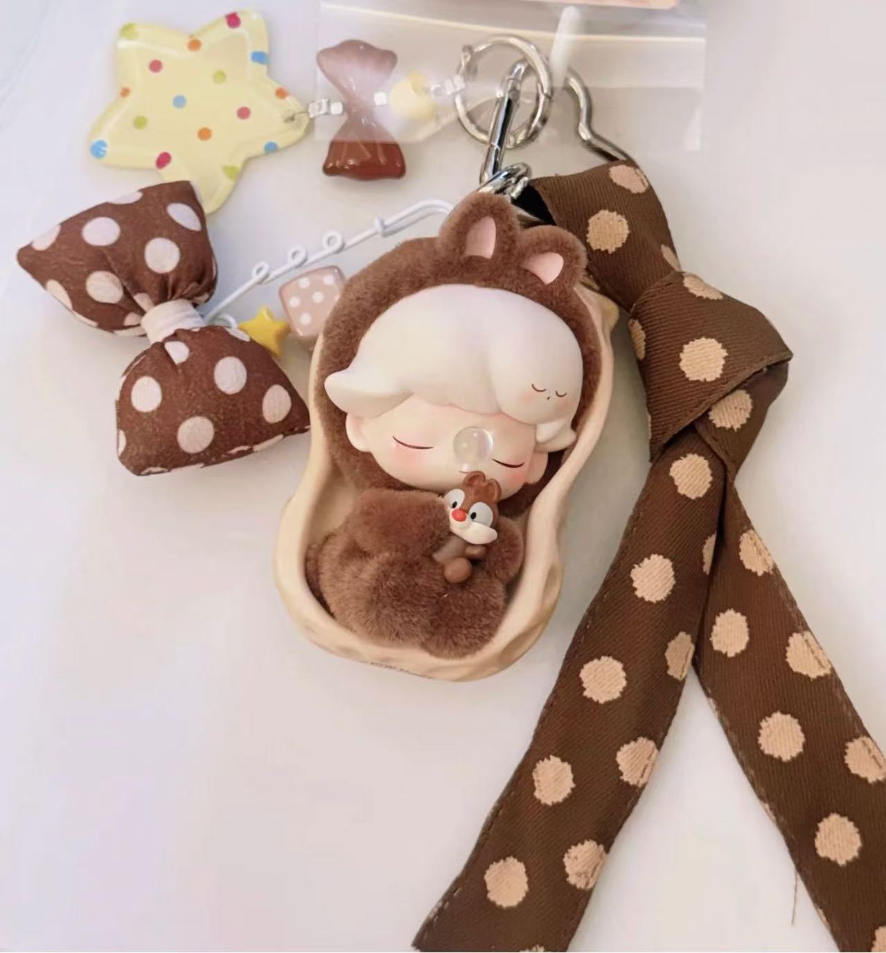泡泡玛特 handmade DIY keychain dimoo bag pendant car keychain cute figure ...