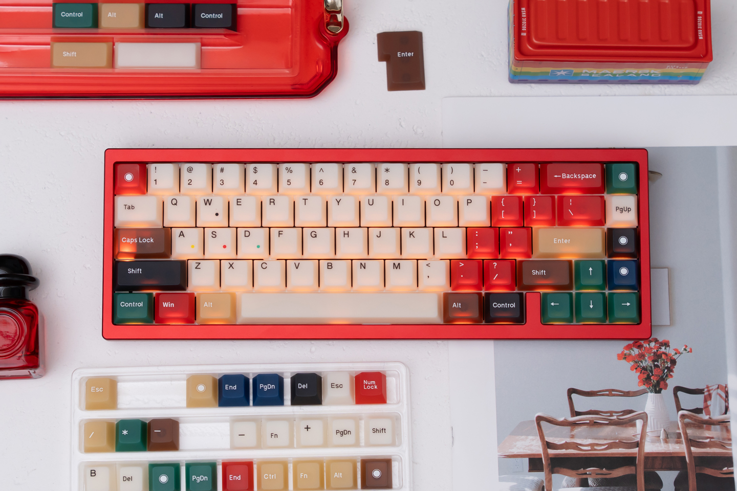 Retro Light Keycap Soft touch surface fog Cherry profile keycaps set ...