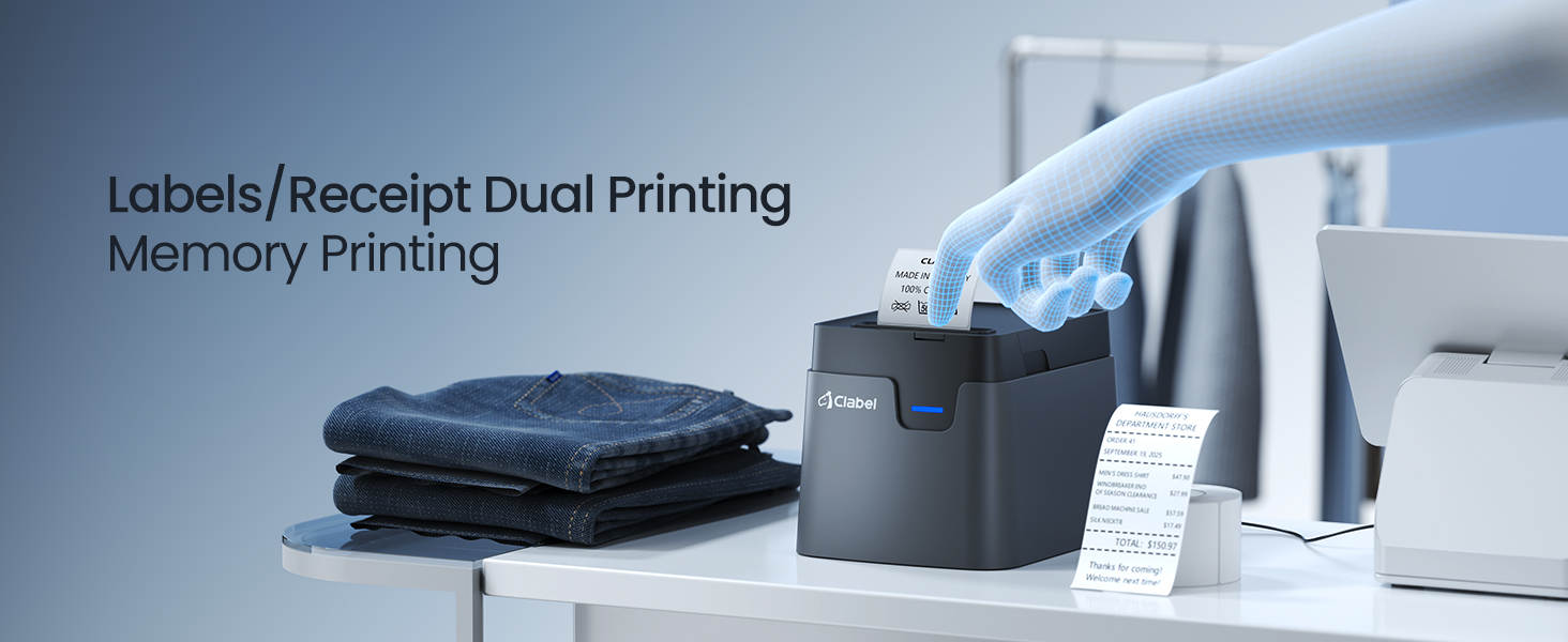 CLABEL 221D/321D Bluetooth Thermal Printer Barcode Label for Retail ...