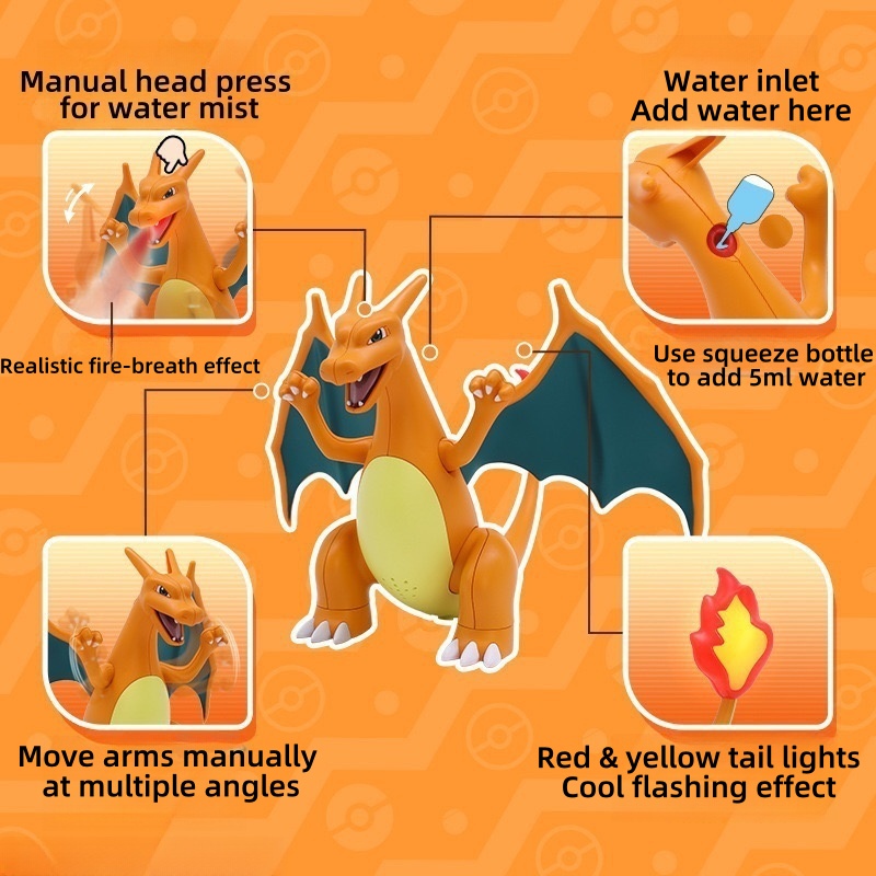 Pokemon Night Light Spray Charizard Pokemon Toys Anime Action Pokemon ...