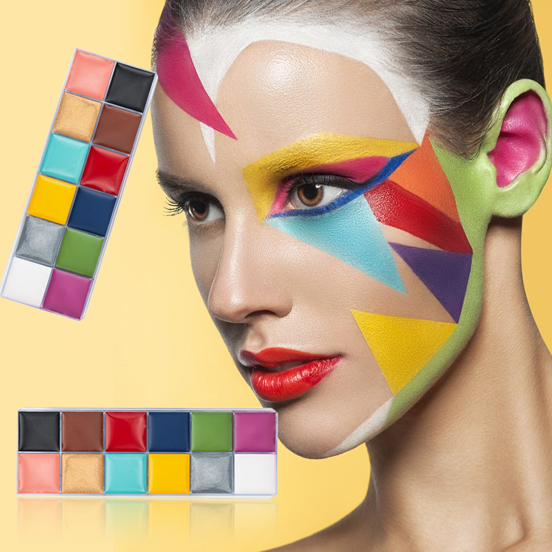 12 Colors Face Body Painting Fake Blood ,Halloween Professional Special ...