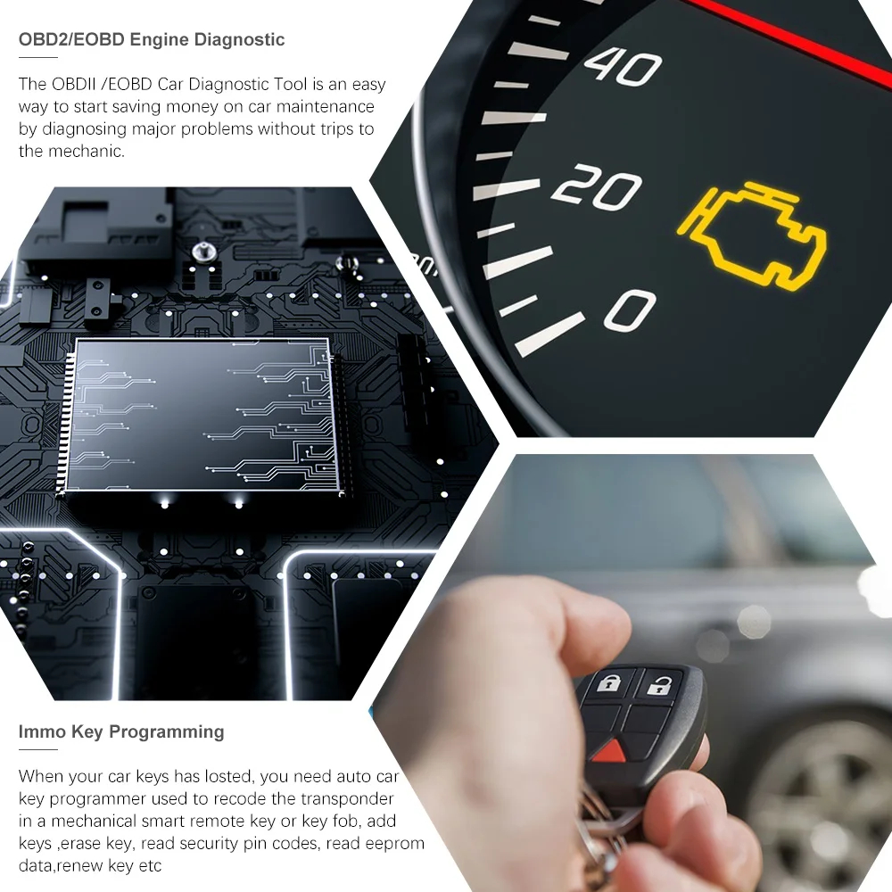 OBDPROG M501 Automotive IMMO Key Programming Scanner OBD2 Diagnostic ...