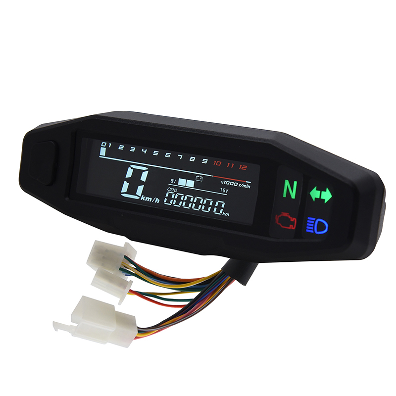 Newest Motorcycle Speedometer Oil Gauge Tachometer Universal Digital ...