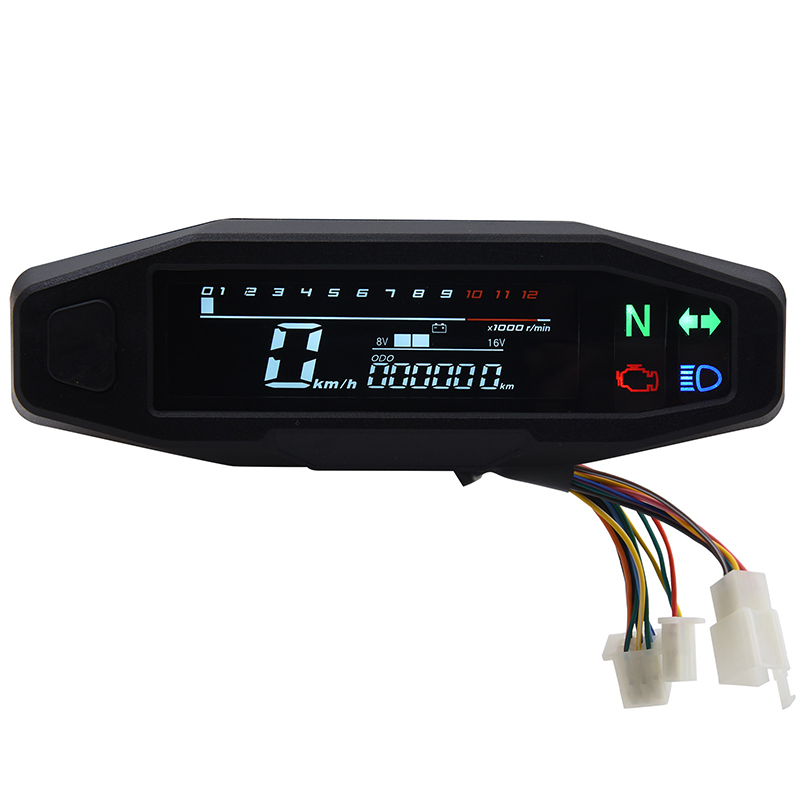 Newest Motorcycle Speedometer Oil Gauge Tachometer Universal Digital ...