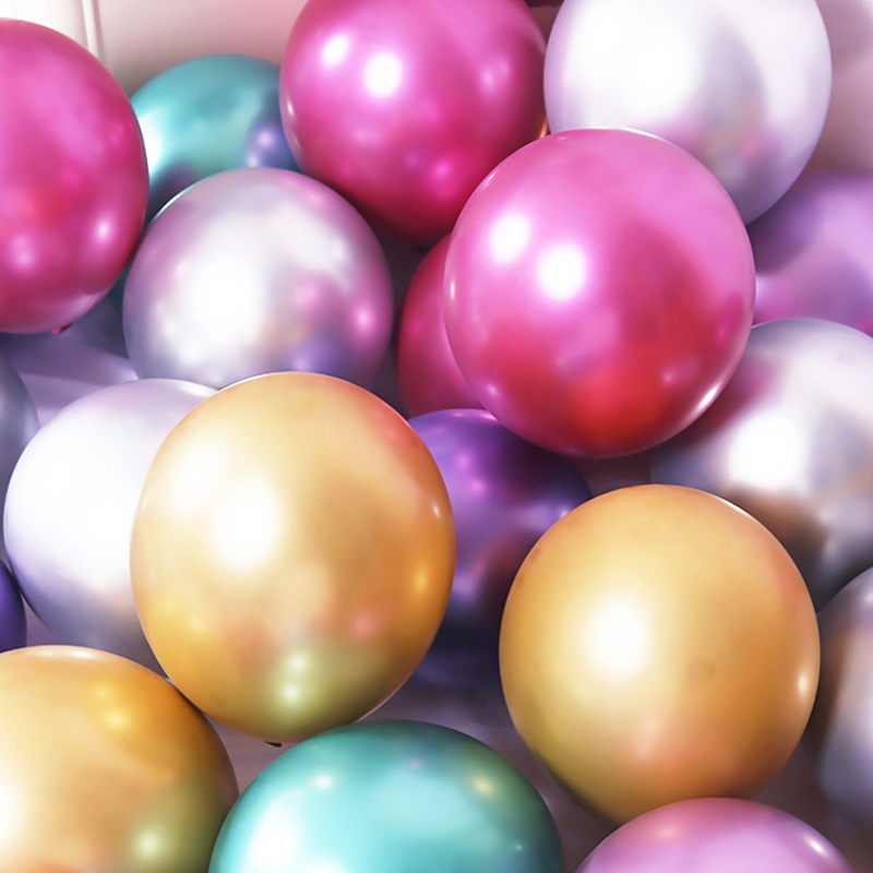 50PCS 10-Inch Metallic Latex Balloons for Wedding, Birthday Party ...