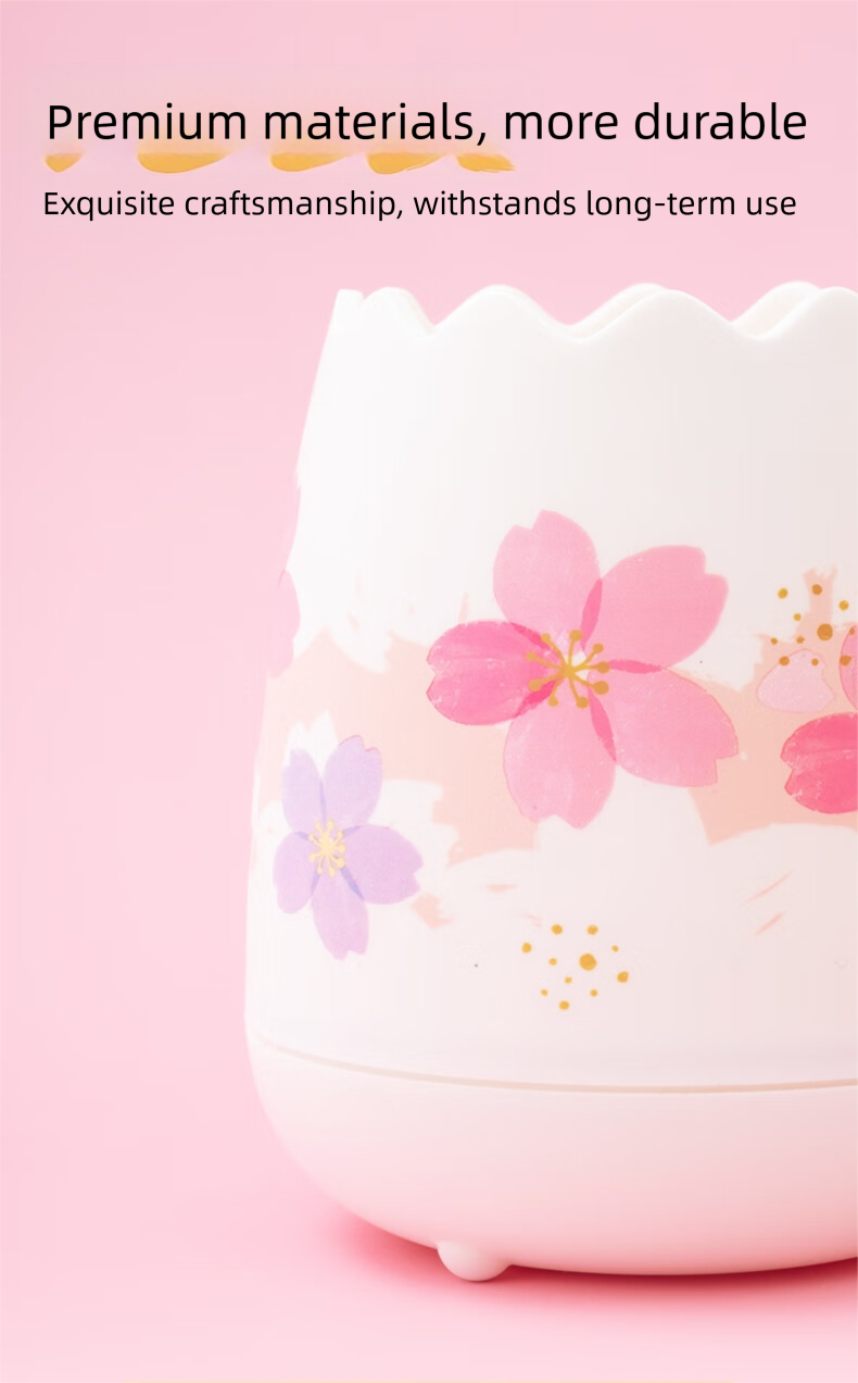 M&G stationery cherry blossom pen holder creative office desk storage ...