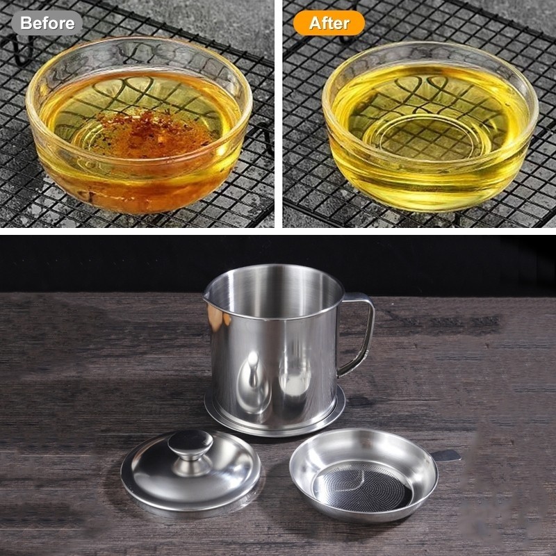 1.2L Stainless Steel Tank Oil Filter Pot Container Filter lSeparator ...