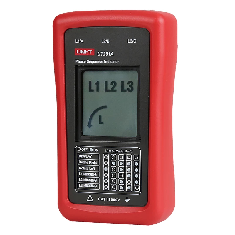 UNI-T UT261A UT261B 3 Phase Sequence Meter Phase Missing Motor Rotation ...