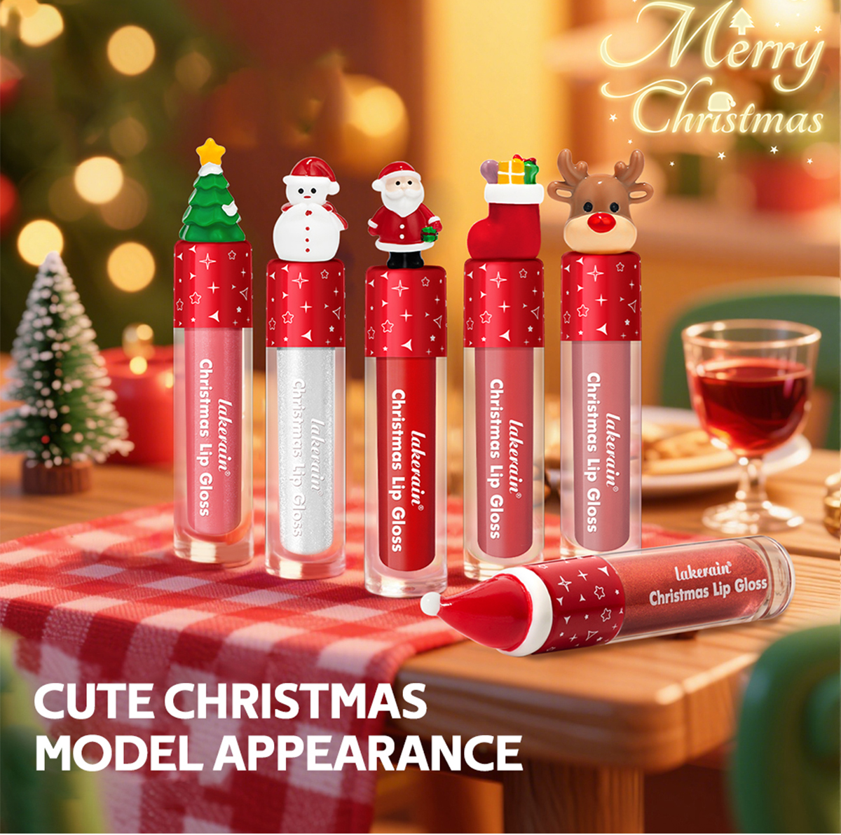 Lakerain Christmas Lip Gloss Gift Box,6pcs/Box Lipgloss Set,Shiny And ...