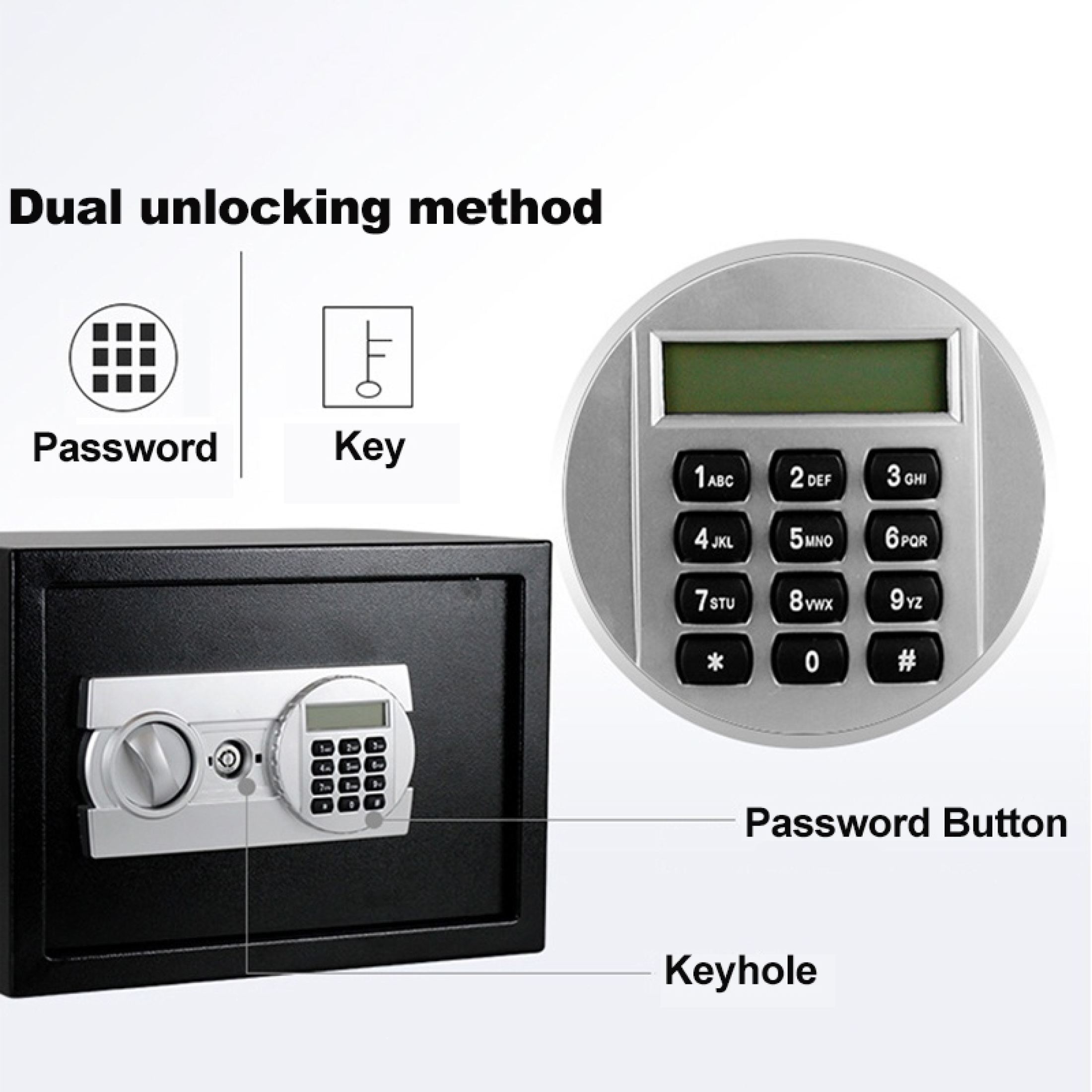 Security Safe Box Fireproof All Steel Digital Electronic Keypad ...