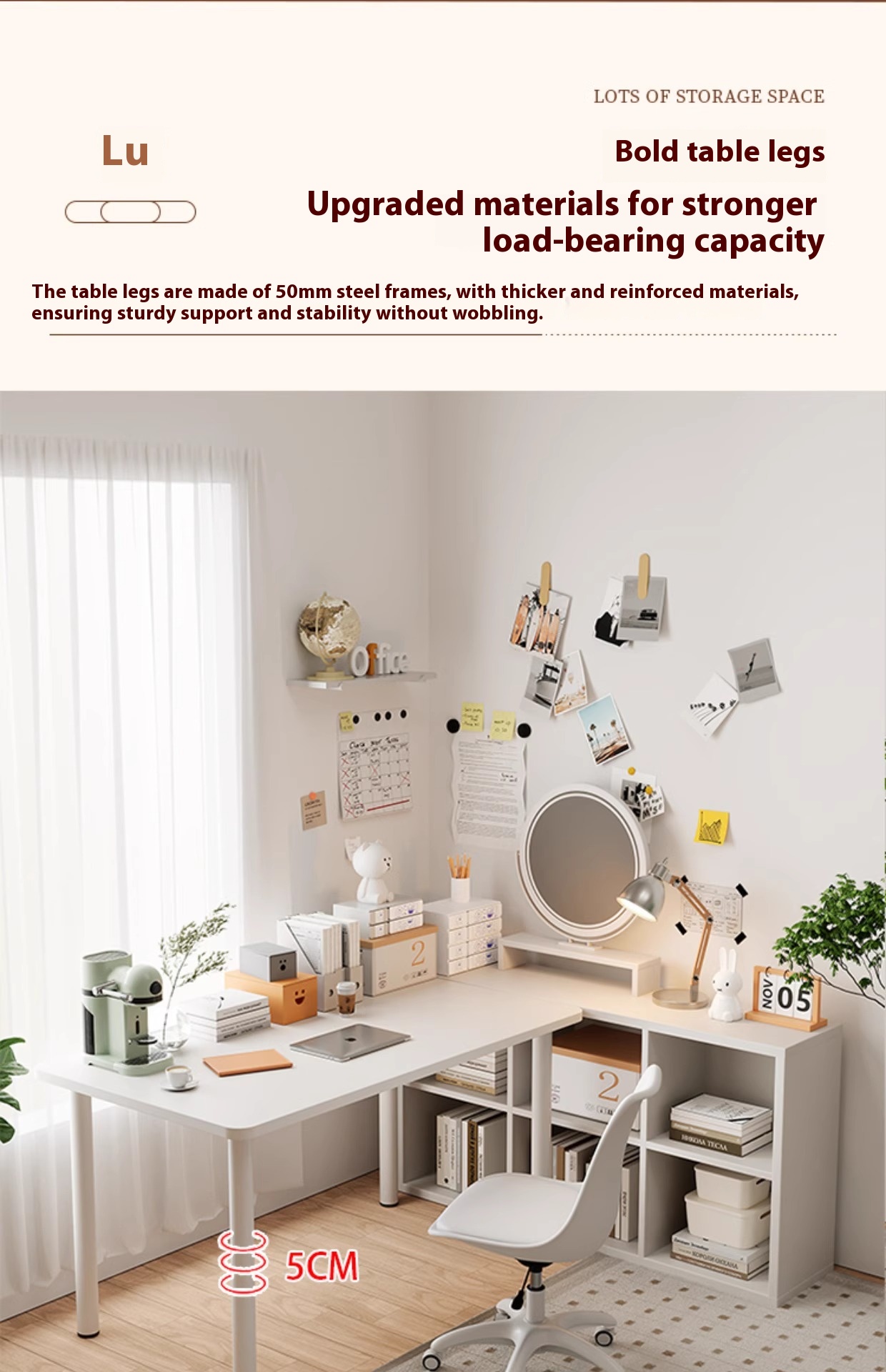 White Minimalism Office table Rental House Table Study Table Home ...