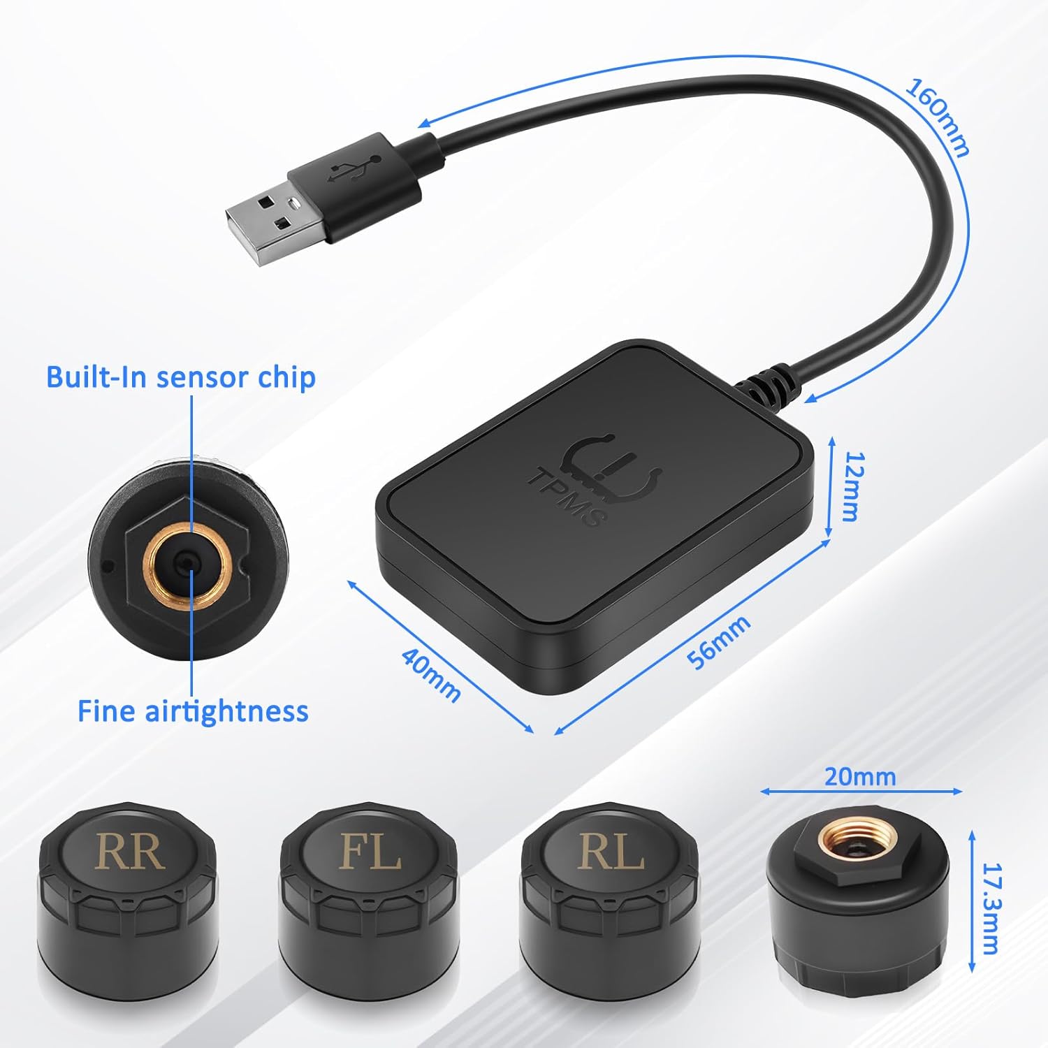Car Wireless Tire Pressure Monitoring System Solar Car Tyre Pressure ...
