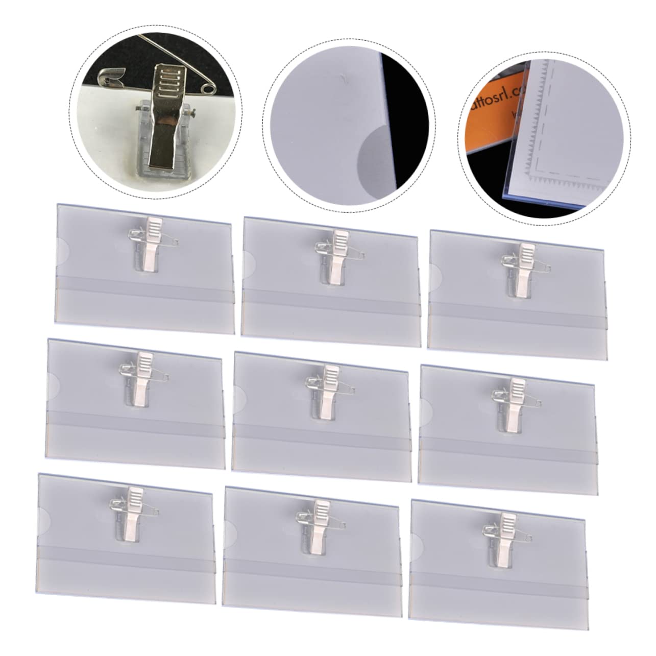 Name Tags with Pin & Clip | Pack of 10 PVC | Employee ID Tags, Plastic ...